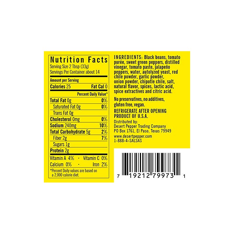 Desert Pepper Spicy Black Bean Dip with Black Beans, Jalapeno