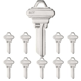 Schlage SC1 Key Blanks Pack of 10 Uncut Blank Keys for Home and Professional Use, Copper Structures Blank Keys Compatible with 5-Pin Locks