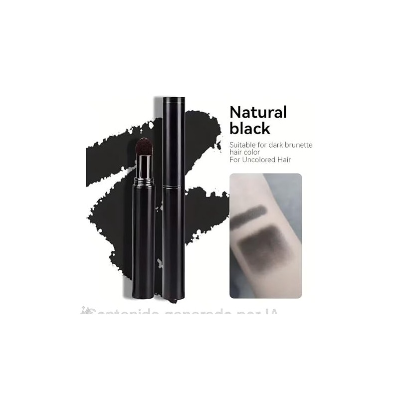 Negro - Pluma Sombra Capilar Negro, Cubre Entradas y Canas,