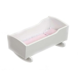 USA Handcrafted BABY DOLL ROCKING CRADLE American Handmade Girl Dolls Play Furniture 12-18" USA