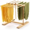 Bamboo Pasta Drying Rack with Transfer Wand and 12 Bars,