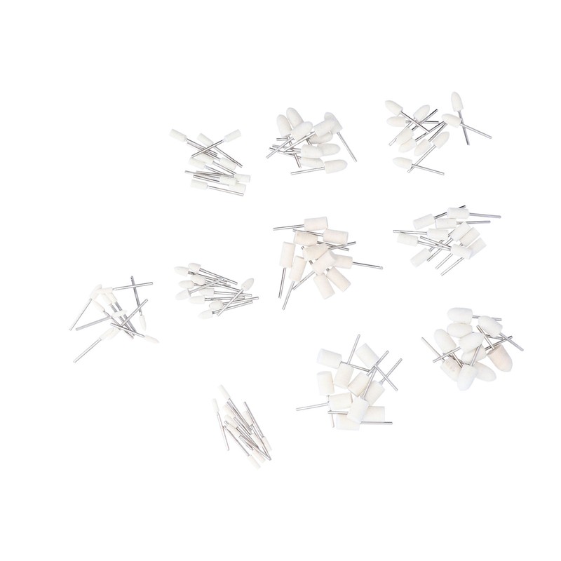 100Pcs Polishing Head Wool Felt Tapered Cylindrical Buffing Wheel Set