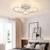 Sovinzert Modern Ceiling Lights, 6 Rings Dimmable Chrome LED Ceiling