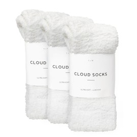 Unboxme Gifts Ultra-Luxe Cloud Socks – Super Soft and Cozy 3-Pair Sleep Socks for Women & Men