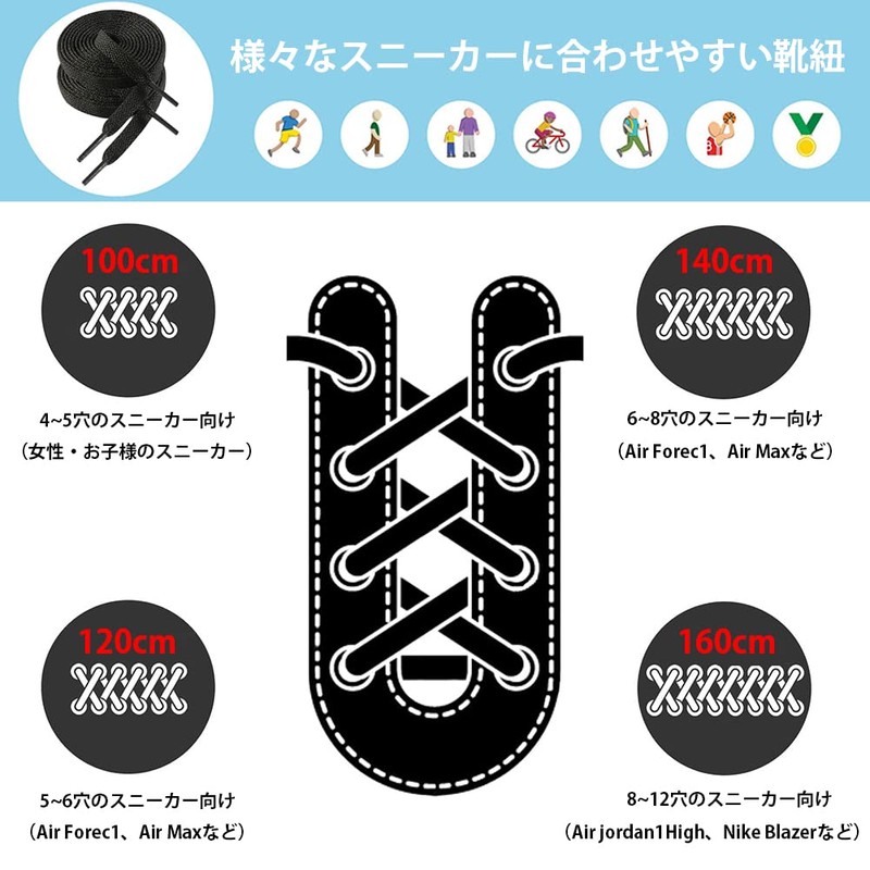 MECOLO Shoelaces, Set of 2 pairs, 32 Colors, Anti-Slip, Won't