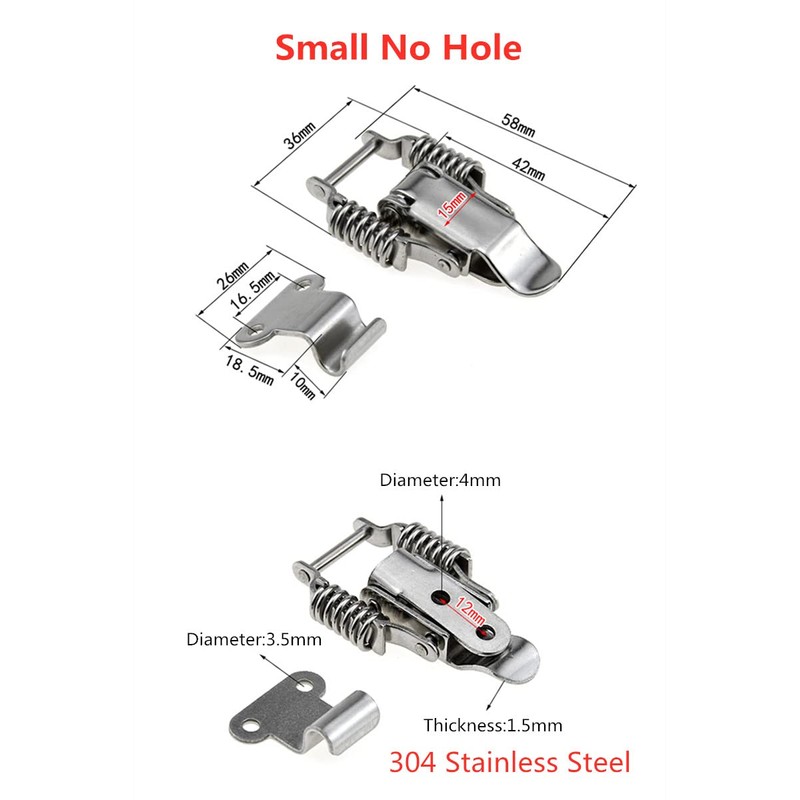 2Pcs 90 Degre Stainless Steel 304 Double Spring Loaded Suitcase