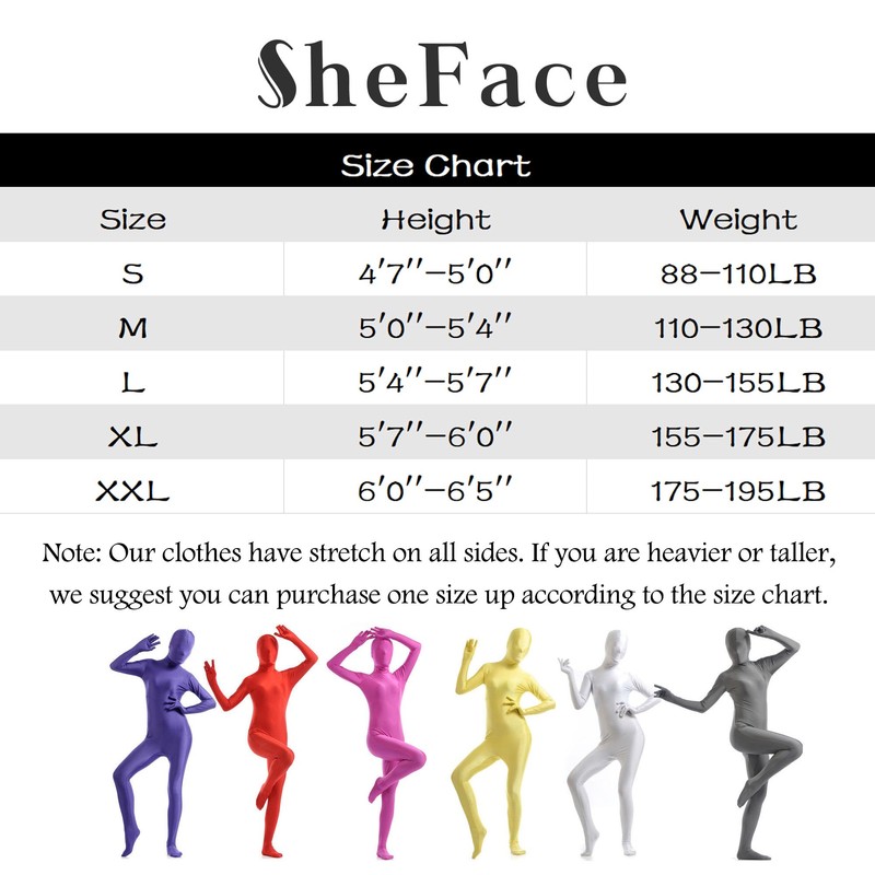 Sheface Body de una pieza de Spandex Unitards, Piel (Skin),