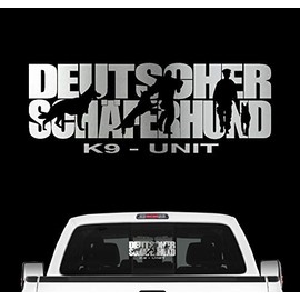 Siviwonder German Shepherd Dog Sport Car Sticker Dog Film Service Dog K9, 80cm, metallic silver