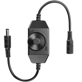 LED Strip Light Dimmer, DC 12V-24V LED Strip Light Dimmer Switch Cable LED Tape PWM Rotary Dimmer Controller for LED String Lights