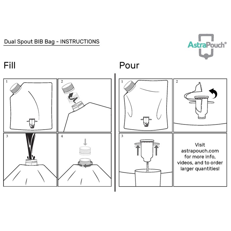 ASTRAPOUCH 10L Easy Fill Bag-in-Box Bags - BYOB - 2-Pack