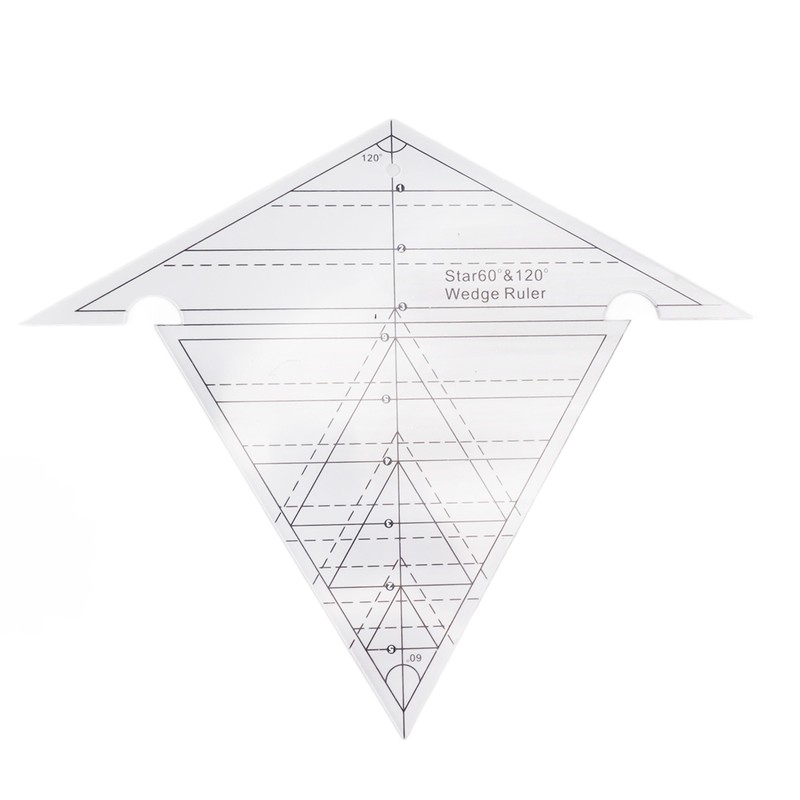 Sewing Wedge Ruler 60 Degree and 120 Degree Acrylic Transparent
