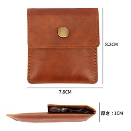 TEMLUM Portable Ashtray, Portable Butt Box, 4-Piece Set, Purchase Luxury PU Coin Purse, Portable Dish, Stylish, Pocket Pocket, Small, Protects Manners, Size (Sepia)