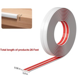 Umedol 26 Feet Flexible Corner Protector Trim Molding 0.8 in Width Peel and Stick Molding 90 Inside & Outside Corner Guards Trim for Tile and Wall Edges Gaps, Furniture and Wall Repair-White