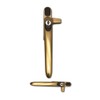 Brass Left Handed Cockspur Virage Window Handle with 9mm backset
