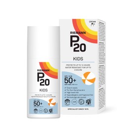 RIEMANN P20 Sun Cream For Kids SPF50+ ml Long Lasting Protection for up to 10 Hours Water Resistant for up to 3 Hours Suitable for children aged 1+, white, 200 millilitre