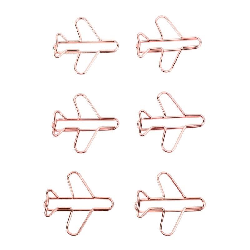 100Pcs Airplane Shaped Paper Clips Metal Lightweight Multipurpose Cute Shaped
