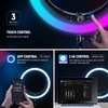 NEEWER 19" RGB LED Ring Light with Stand, 3 Phone