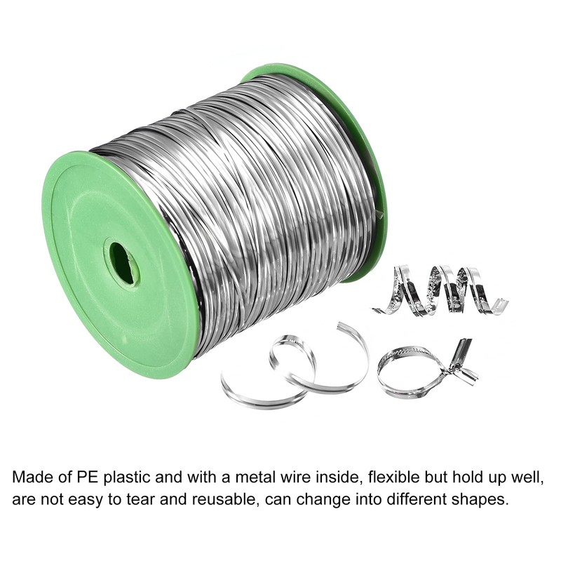 sourcing map 350 Yard Metallic Twist Ties Decorative Ties Cable