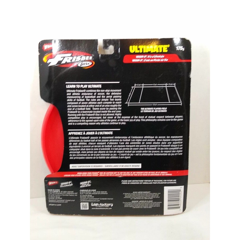 Wham-O Whamo Frisbee Ultimate Disc 175G Red New Ages 5+
