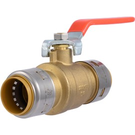 SharkBite Max 1 x 1 Inch Ball Valve, Push To Connect Brass Water Shut-Off Plumbing Fitting, UR22223