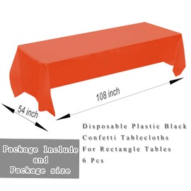 6 Packs 137x274cm Red Plastic Table Cloth,Large Red Party Disposable Table Cloths Christmas Table cover,Red Tablecloth Party Table Decorations for Xmas,Picnic,Dining,Kids Birthday Tablecloths