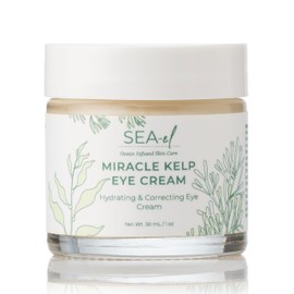 Sea-El Miracle Sea Kelp Eye Cream Hydrating & Correcting Yerba Mate Caffeine & Hyaluronic Acid for Dark Circles Bags & Puffiness - Daily Anti Aging Moisturizer for Women & Men, Vegan - 1 Oz