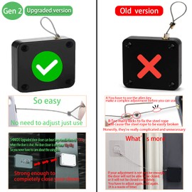 SHIMIDO Upgraded Punch-Free 1000g Automatic Screen Door Closer, Storm Door Closer, Sliding Screen Auto Door Closer with Steel Drawstring for Bathroom, Bedroom, Studyroom, etc.（4 Pack Black）