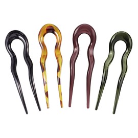 Itadaku 4 pcs U-Shaped French Hair Pins for Vintage Hair Updos, Thick Hair, Buns and Hair Forks, Elegant Hair Clips for Women and Girls