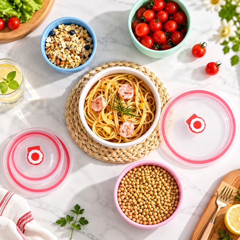 3-Piece Wheat Straw Food Storage Bowl Set for Meal Prep