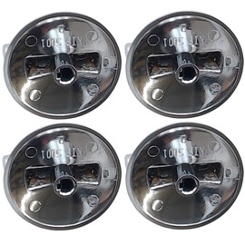 AP5668987 PS2375871 7733P410-60, Surface Burner Knobs Chrome Plated Plastic Ring with Nonslip Grip, Replacement Knobs, Control Knobs 4 Pack, Compatible with Maytag, Magic Chef, Jenn Air,etc