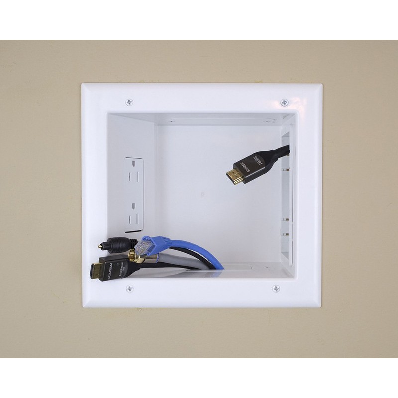 DATA COMM 45-0051-WH Expandable Media Box with Duplex Receptacle, White