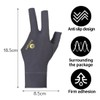 DLPRK 2 Snooker-Handschuhe, verstellbare Nylonhandschuhe, Dreifingerhandschuhe, atmungsaktiv, grau (Linke Hand)