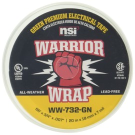 WarriorWrap Premium 3/4 in. x 66 ft. 7 mil Vinyl Electrical Tape, Green