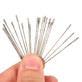 1mm Diamond Glass Jewellery Drill Bits Tipped, 1mm Diamond Coated Lapidary Drill Bits, Solid Bits Needle, Agate Drill Bit for Jewelry Agate, 20pcs/Pack