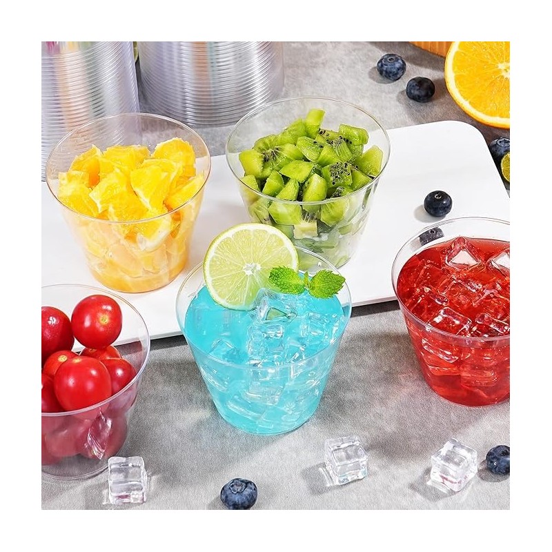 TB3C 9 oz Clear Plastic Cups,Disposable Cocktail Cups 9 Ounce,Bulk