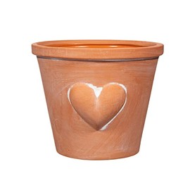 Sass & Belle Large Terracotta Planter with Heart