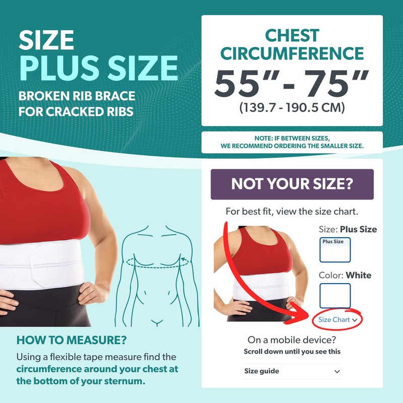 BraceAbility Plus Size Broken Rib Brace - Rib Protector Compression