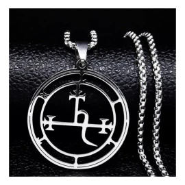 TENDER LIHOME Collar Dije Lilith Sello Sigilo Valentía Satan Demonio Acero