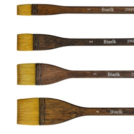 Watercolor Brushes Professional,Biaelk 256Flat 4PCS Synthetic Goat Mixed Hair Watercolor Paint Brush Set for Artists,Size#1#2#3#4 Hake Brushes Set for Face Painting