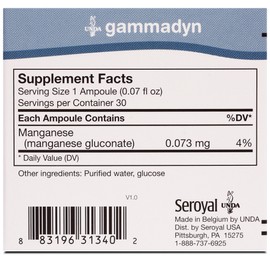 UNDA GAMMADYN Mn | Manganese Oligo-Element Supplement | 30 Ampoules