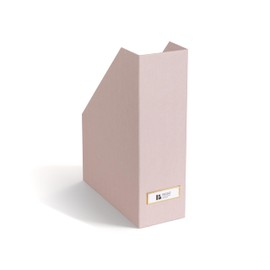 BIGSO VIKTORIA Magazine File with Labelling Label - Magazine Rack Made from 100% Recycled Fibreboard and Paper - Standing Folder for Files, Documents or Magazines - Pink