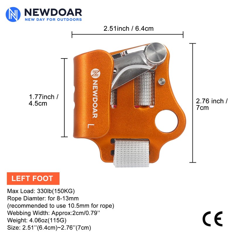 NewDoar Foot Ascender Riser Rock Climbing Mountaineering Equipment Climbing Device