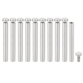 PATIKIL 1/4 x 2 inch Sign Standoff Screws, 20 Pcs Stainless Steel Wall Standoff Mounting Hardware Advertising Glass Nail for Hanging Acrylic Picture Frame Acrylic Panel, Silver