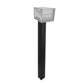 FEBTECH - Mailbox Stand 43 x 4 x 4 Inch - Compatible with Locking Security Mailbox - Powder Coated Finish Carbon Steel Mail Box Post for Outside, Sidewalks, Curbside Metal Mailboxes