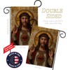 Feast of Sacred Heart of Jesus Canvas Burlap Flag Stand