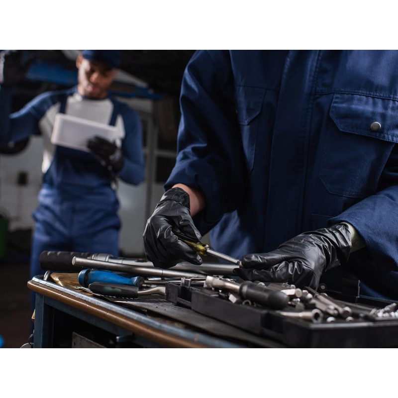 Nitrilhandschuhe puderfrei schwarz black Tiga 100 Stück Größe: Medium Einmalhandschuhe