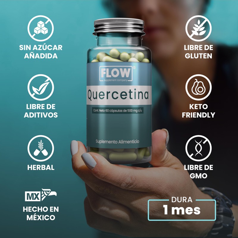 Quercetina Flow 60 Cápsulas 500 mg | Suplemento Antioxidante |