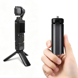 TOMGDRACO DJI Osmo Pocket 4/3 Mini Tripod, Handheld Stand, Fits 1/4 Inch Screws, Small and Lightweight, Foldable, Portable, Perfect for Desktop Photography, Selfie, Vlog, Insta360 ONE R, GoPro, XiaoYi
