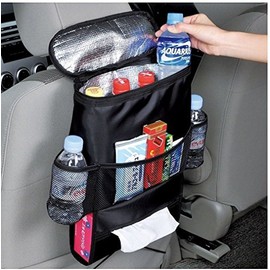 KAFEEK Car Seat Organizer/Auto Seat Back Organizer/Multi-Pocket Travel Storage Bag/Insulated Car Seat Back Drinks Holder Cooler/Storage Bag Cool Wrap Bottle Bag with Mesh Pockets(Heat-Preservation)