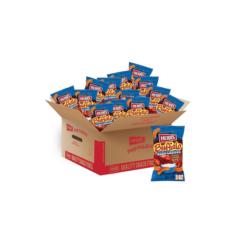 Herr's Buffalo Blue Cheese Curls, 3 Ounce (Pack of 20